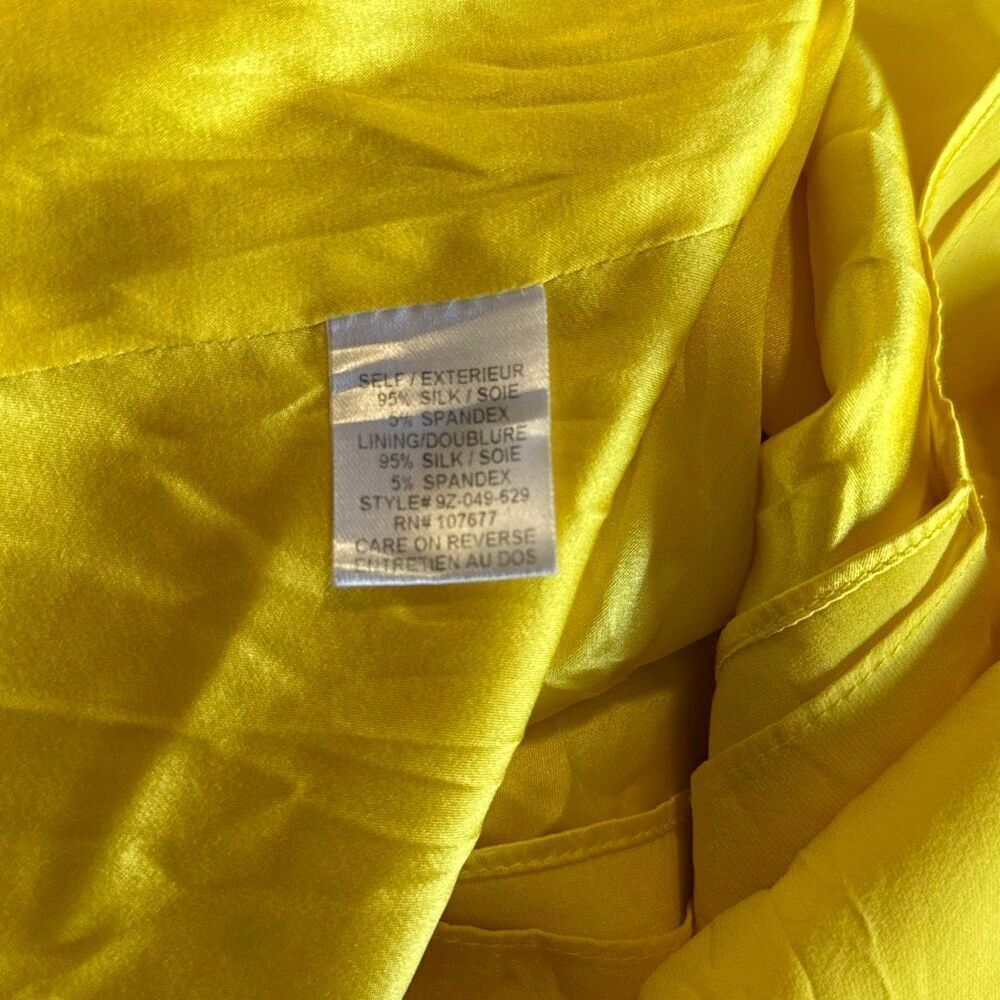 Alice and Olivia women’s tank mini dress size XS yellow silk twist back beach re - Picture 7 of 9